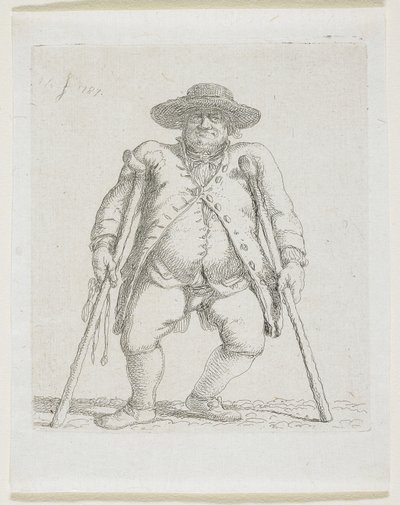 Homme avec Béquilles; "Orlandini" - Stefan Juliusz Norblin de la Gourdaine