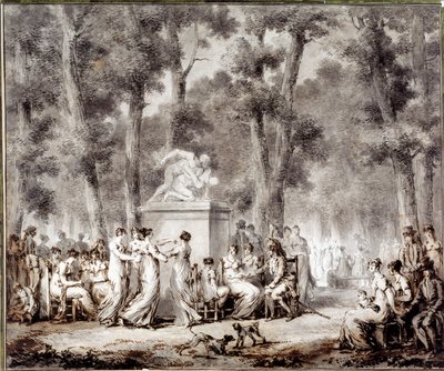 Vue de la terrasse des Tuileries en 1807. Sortie mondiale au parc. Dessin de Jean Pierre Norblin De La Gourdaine (1745-1830) - Stefan Juliusz Norblin de la Gourdaine