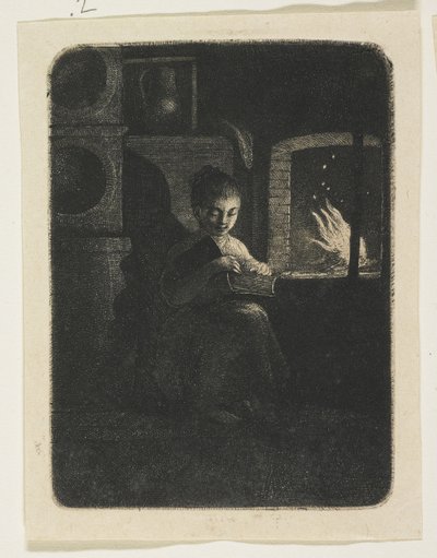 Jeune fille lisant près d