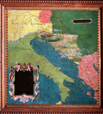 Italie et Yougoslavie (pays slaves) Carte réalisée par Stefano Bonsignori vers 1581 - Stefano Buonsignori