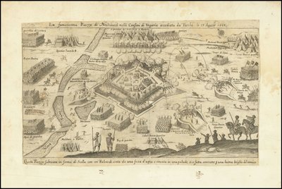 La célèbre place de Neuhausel aux frontières de la Hongrie assiégée par les Turcs le 13 août 1663 - Stefano Scolari