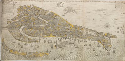 Vero e real disegno della inclita cita di Venetia. Panorama de Venise, 1676 - Stefano Scolari