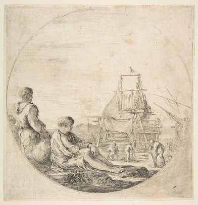 Un marin blanc assis, un marin noir debout, vers 1660 - Stefano della Bella