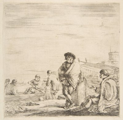 Un marin debout parlant à un Levantin assis, vers 1660 - Stefano della Bella