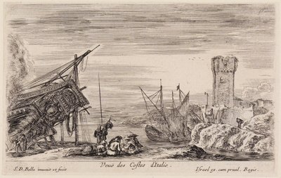 Vues de ports maritimes (Vues de ports de mer) : vue sur les côtes italiennes - Stefano della Bella