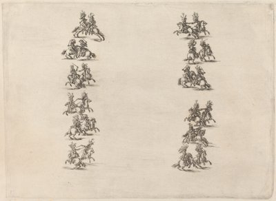 Cavaliers combattant en deux colonnes - Stefano della Bella