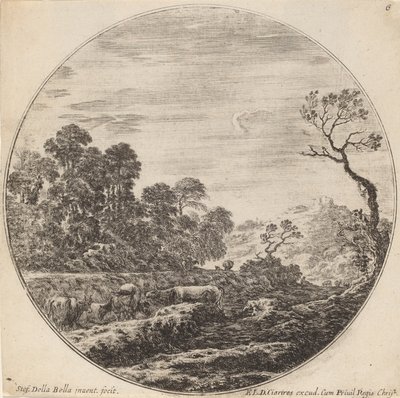 Vaches paissant dans une vallée, 1646 - Stefano della Bella
