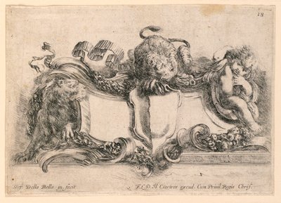 Écusson, n° 18 de "Raccolta di varii cappriccii et nove inventioni di cartelle et ornamenti" - Stefano della Bella