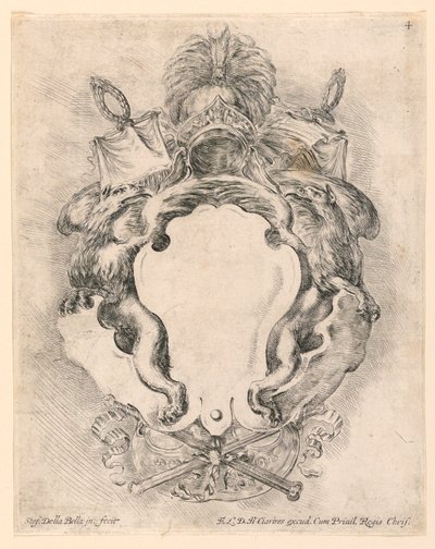 Écusson, No. 4 de "Raccolta di varii cappriccii et nove inventioni di cartelle et ornamenti" - Stefano della Bella