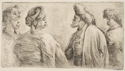 Quatre Turcs, à mi-corps - Stefano della Bella