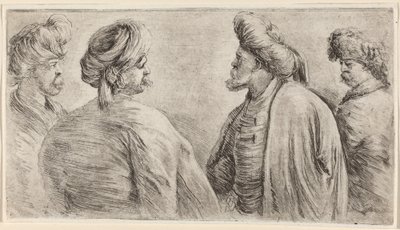 Quatre Turcs portant des turbans - Stefano della Bella