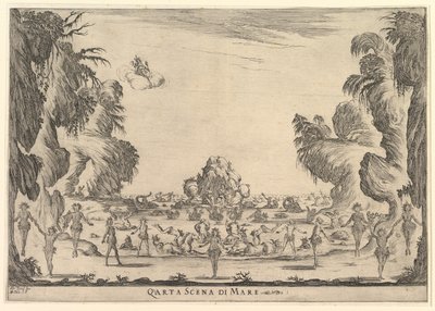 Quatrième scène, la mer, de Le nozze degli Dei, 1637 - Stefano della Bella