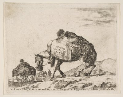 Frontispice pour Diversi Animali: Cheval de bât - Stefano della Bella