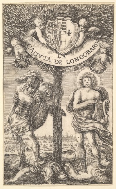 Frontispice pour La Chute des Longobardi, poèmes de Sigismond B..., 1656 - Stefano della Bella