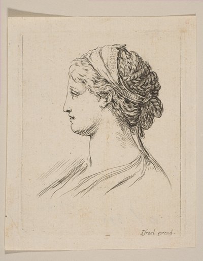 Tête de femme de profil, 1650. - Stefano della Bella