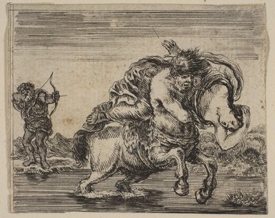 Hercule et Déjanire, du Jeu de la Mythologie - Stefano della Bella