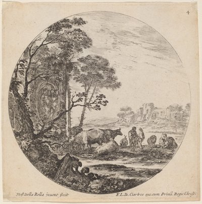 Paysage avec ruines romaines - Stefano della Bella