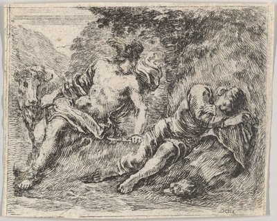 Mercure et Argos, du Jeu de la Mythologie, 1644 - Stefano della Bella