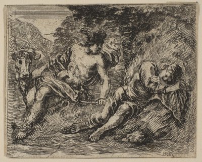 Mercure et Argus, du Jeu de la Mythologie, 1644 - Stefano della Bella