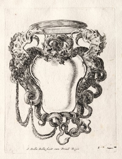 Nouveau modèle pour une cartouche, 1647 - Stefano della Bella
