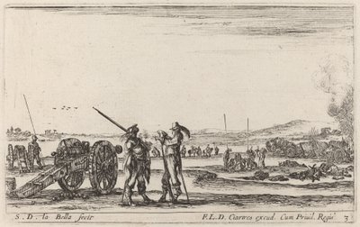 Officier donnant des ordres à un sentinelle, vers 1641 - Stefano della Bella