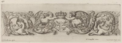 Frise ornementale avec lettre L Louis XIV, probablement 1648 - Stefano della Bella
