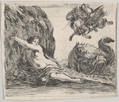 Persée et Andromède, du Jeu de la Mythologie, 1644 - Stefano della Bella