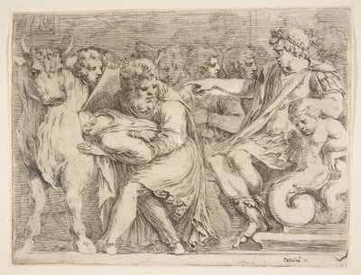 Phalaris jetant Perillus dans le taureau de bronze, 17e siècle - Stefano della Bella