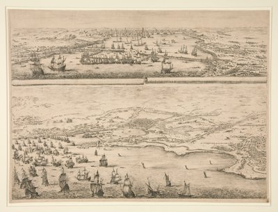 Plan du siège de La Rochelle, en 1628 - Stefano della Bella