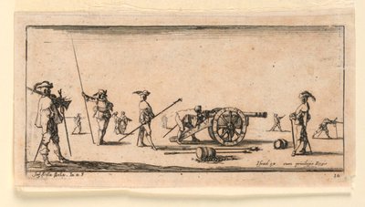 Planche 10, de "Desseins de Queleques Conduites de Troupes, Canons, et Ataques de Villes" - Stefano della Bella