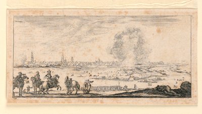 Planche 11, de "Desseins de quelques conduites de troupes, canons, et attaques de villes" - Stefano della Bella