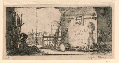 Planche 2, de "Desseins de Queleques Conduites de Troupes, Canons, et Ataques de Villes" - Stefano della Bella