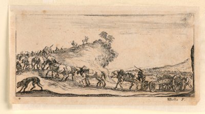 Planche 4, de "Desseins de Queleques Conduites de Troupes, Canons, et Ataques de Villes" - Stefano della Bella