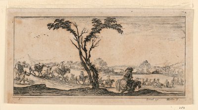 Planche 5, de "Desseins de Queleques Conduites de Troupes, Canons, et Ataques de Villes" - Stefano della Bella