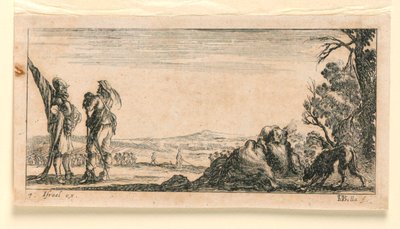 Plaque 7, de "Desseins de Queleques Conduites de Troupes, Canons, et Ataques de Villes" - Stefano della Bella