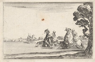 Deux cavaliers avec des femmes derrière eux, vers 1642 - Stefano della Bella