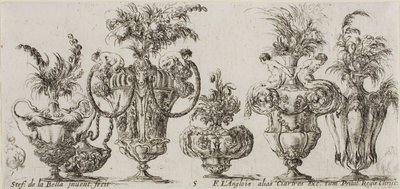 Planche cinq de la Collection de divers vases - Stefano della Bella
