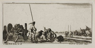 Planche neuf des Dessins de plusieurs mouvements par des soldats - Stefano della Bella