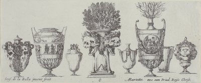 Planche six de la Collection de divers vases - Stefano della Bella