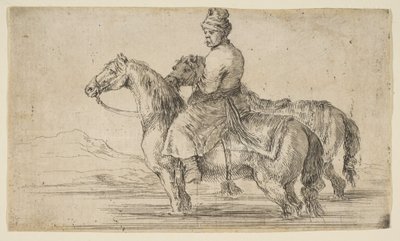 Palefrenier polonais baignant des chevaux, vers 1662 - Stefano della Bella