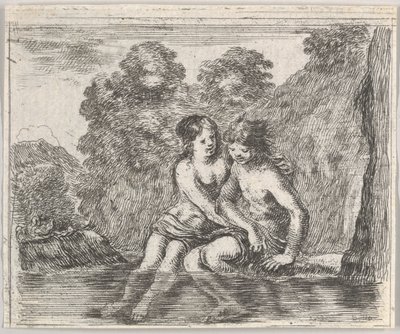 Salmacis et Hermaphrodite, du Jeu de la Mythologie - Stefano della Bella
