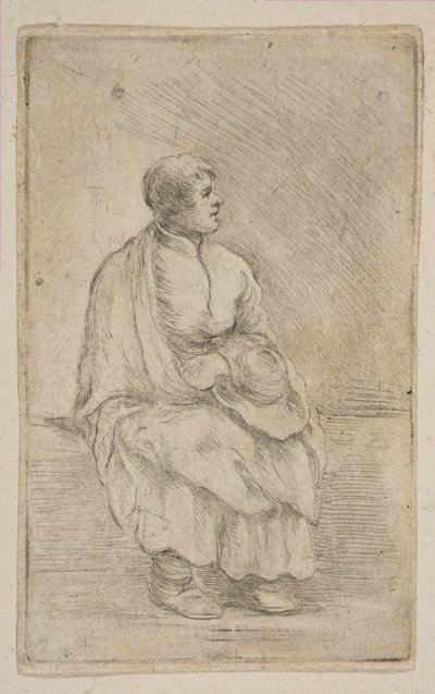 Ecclésiastique assis, vers 1662 - Stefano della Bella
