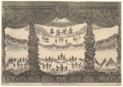Sixième scène, les cieux, de Le mariage des dieux - Stefano della Bella