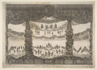 Sixième scène, les cieux, du Mariage des dieux Le nozze degli Dei, 1637 - Stefano della Bella