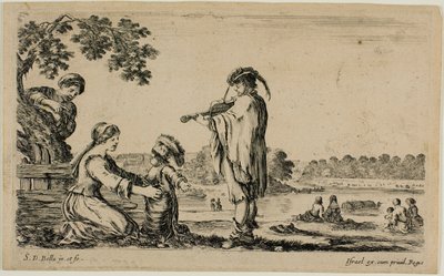 Violoniste debout, de Figures diverses de la campagne - Stefano della Bella