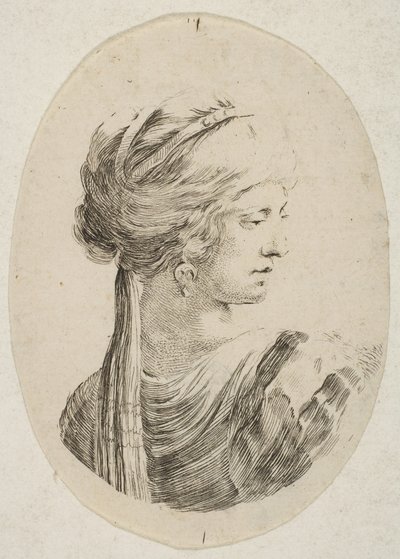 Sultane portant un turban, de profil à droite, de 