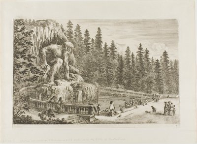 La Statue Colossale des Apennins, des Vues de la Villa di Pratolino - Stefano della Bella