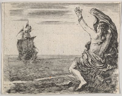 Thésée et Ariane, du Jeu de la Mythologie - Stefano della Bella