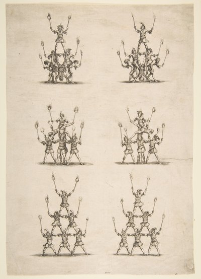 Trente-six acrobates en six groupes, 1652 - Stefano della Bella