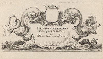 Page de titre pour Paysages maritimes, 1644 - Stefano della Bella